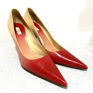 Prada Capretto Pumps Summer Peonia Ombre Leather High Heels Stiletto Shoes EU 40